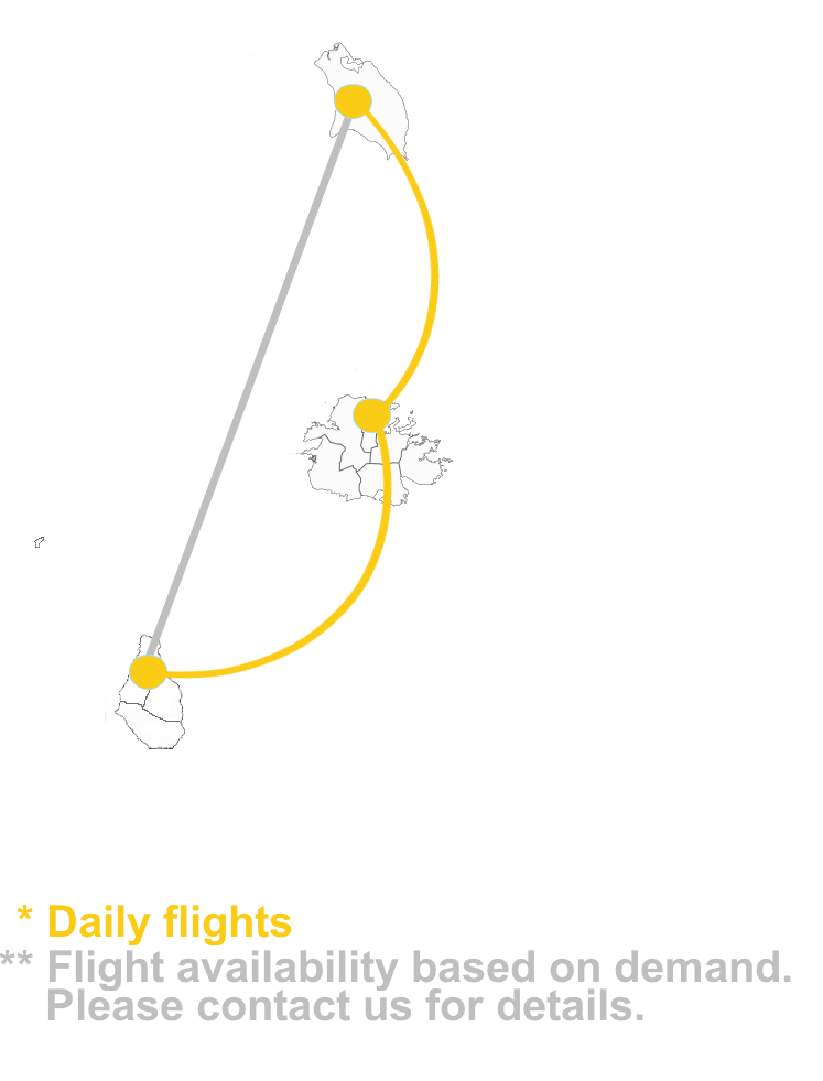 ABM Air Montserrat Route Map